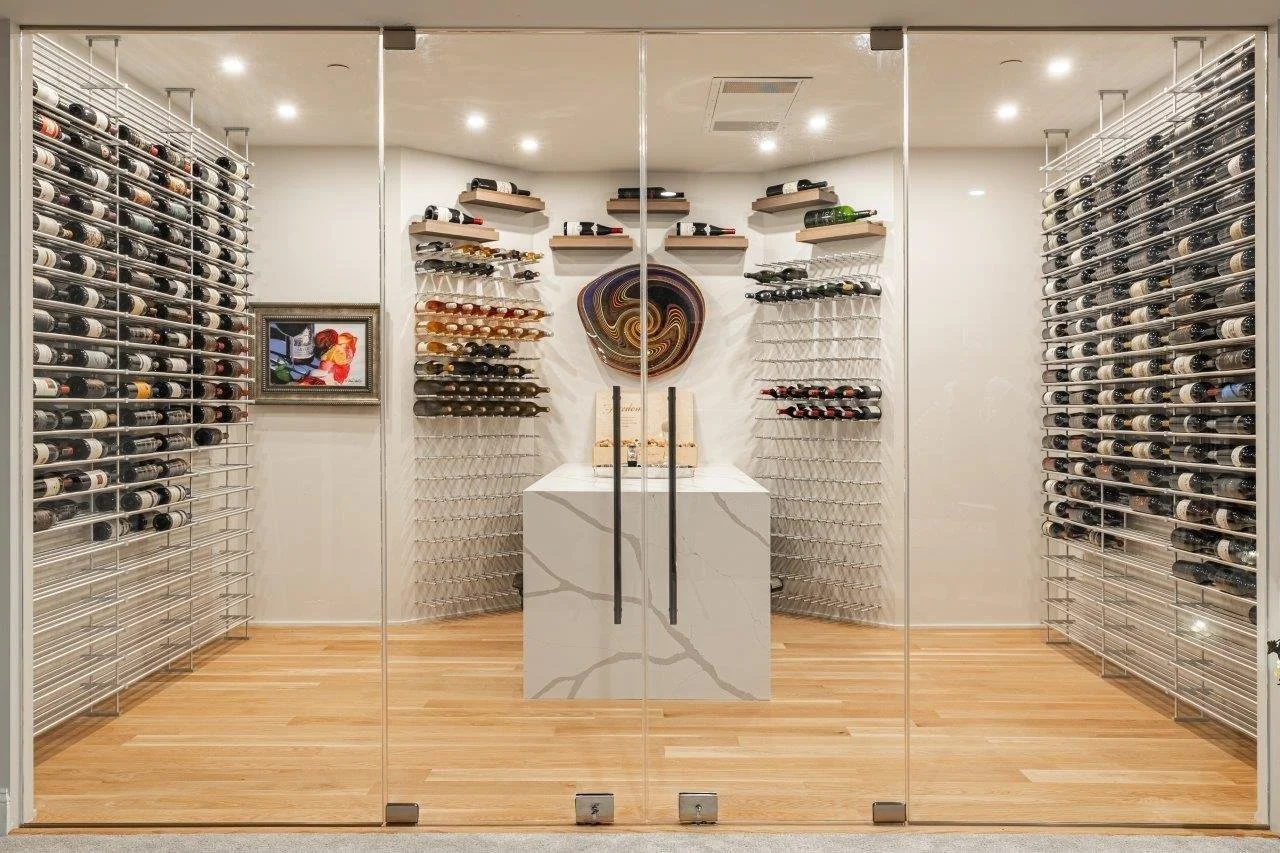 Glass wine display sale